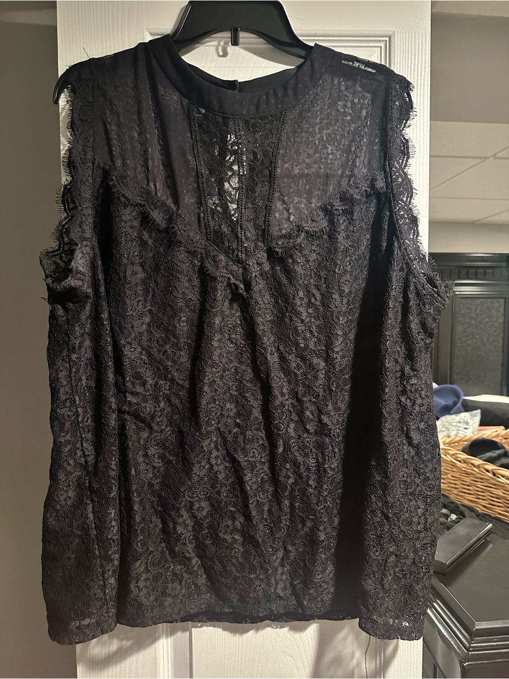 torrid Black Lace Ruffle Sleeveless Blouse